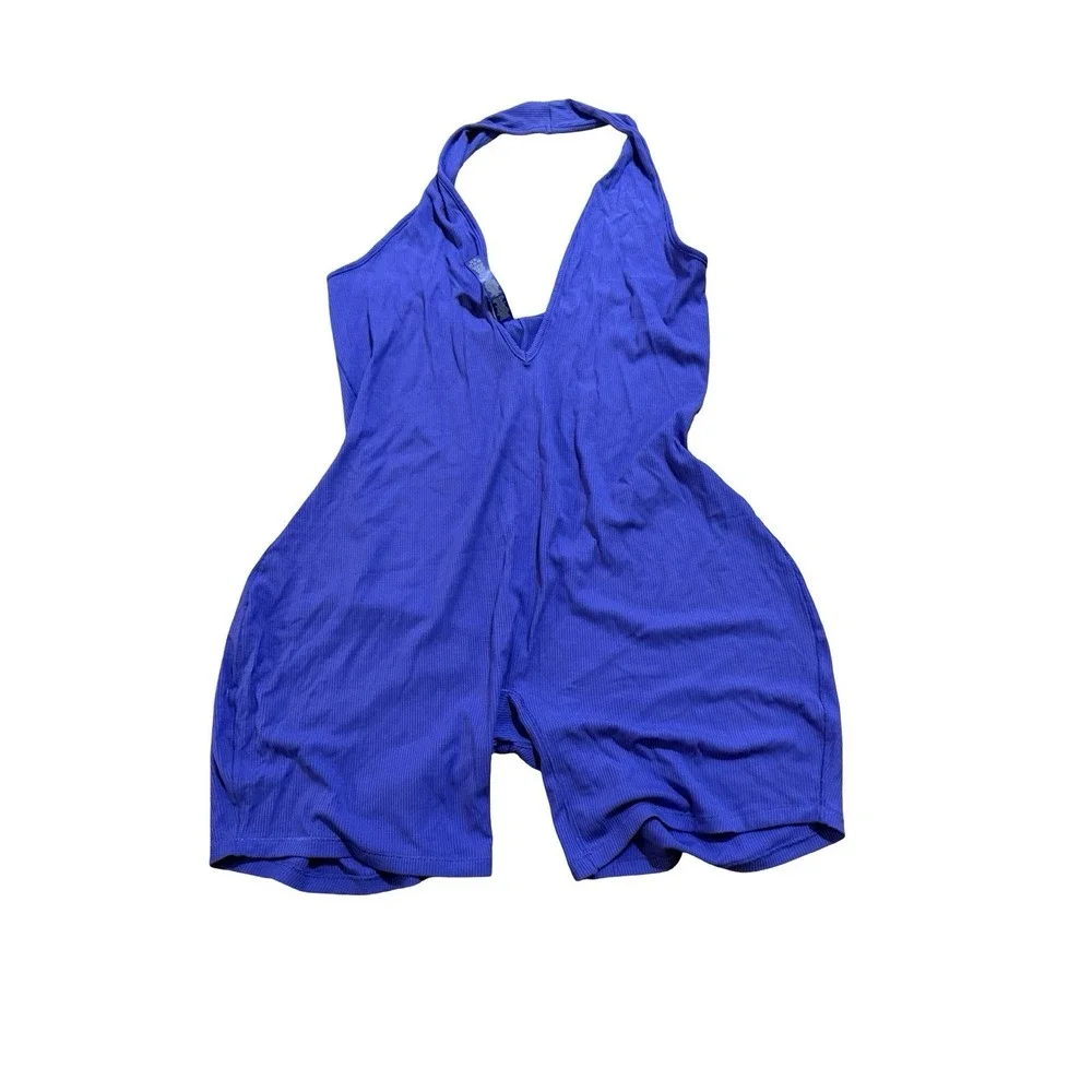 Skims Soft Lounge Plunge Halter Bodysuit - NEW - Tanzanite - XL